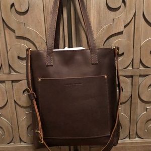 Brand NEW Portland Leather Tote Full Size With Zipper Grizzly Full Grain